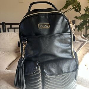 Black Itsy Ritzy Leather Backpack with Tassel